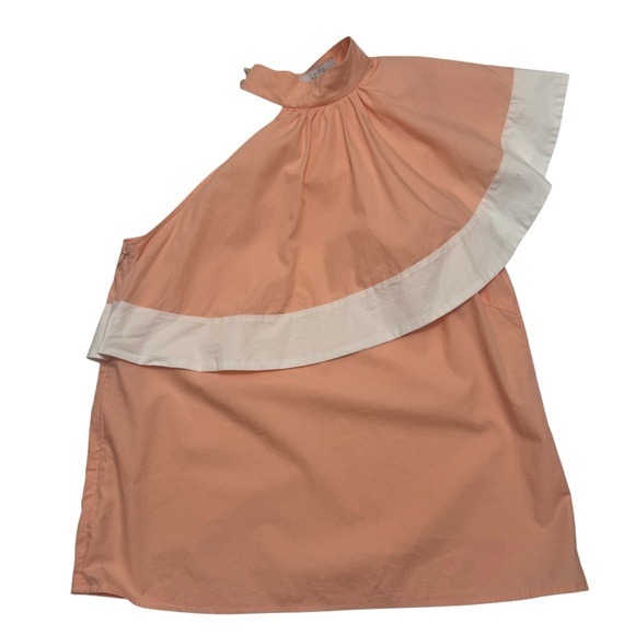 Pearl by Lela Rose
Poplin Asymmetrical Ruffle‎ Top. Sz S - Picture 2 of 7